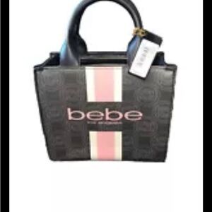 Bebe Black and Pink Tote Bag
